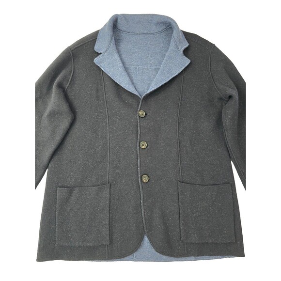 Maurizio Baldassari Brera Reversible Knit Wool Swacket Blazer Cardigan 52 M - Picture 5 of 16